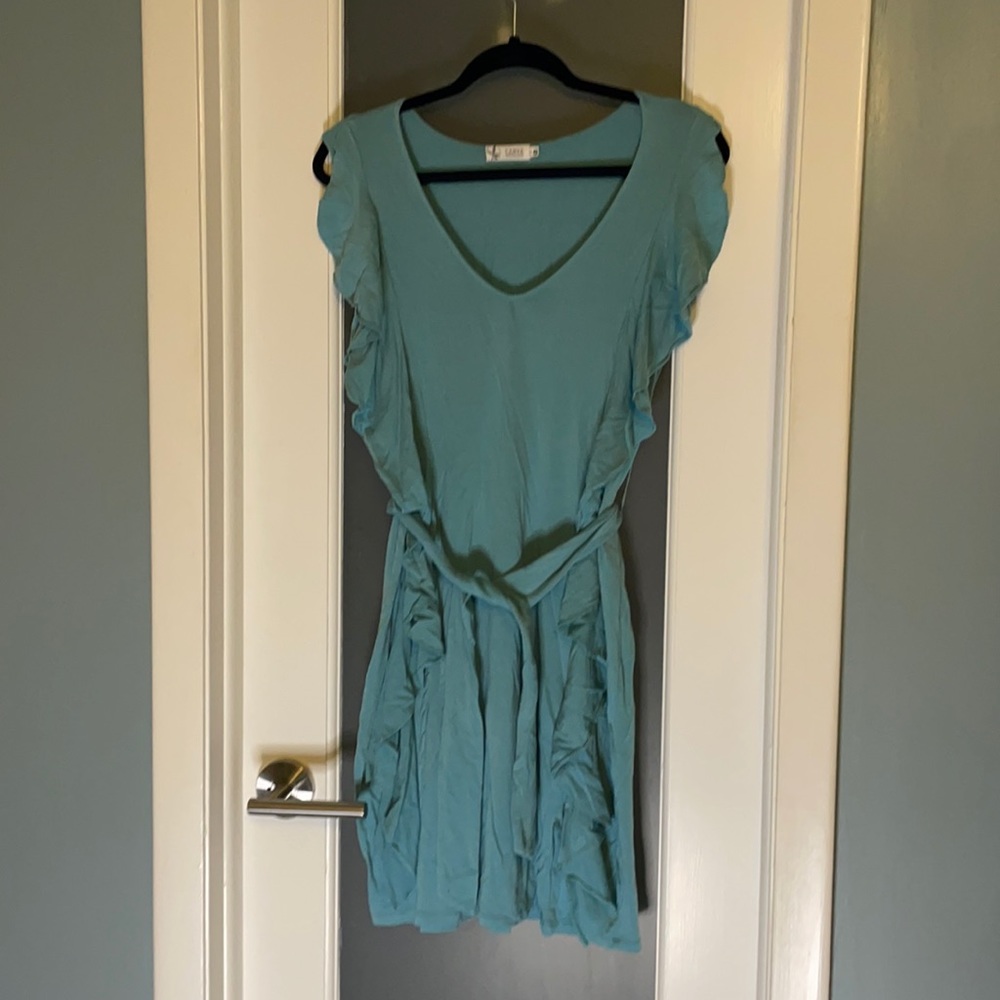 Carve Dress Aqua Blue